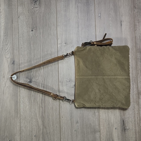 Myra B. Tapestry Leather Crossbody Shoulder Bag - Picture 2 of 4